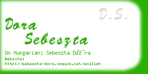 dora sebeszta business card
